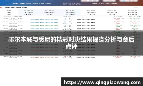 墨尔本城与悉尼的精彩对决结果揭晓分析与赛后点评
